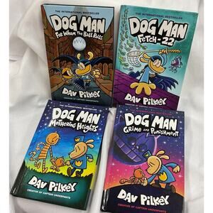 Dog Man by Dav Pilkey Lot Of 4 Comedy Graphic Adventure Hardcover Books